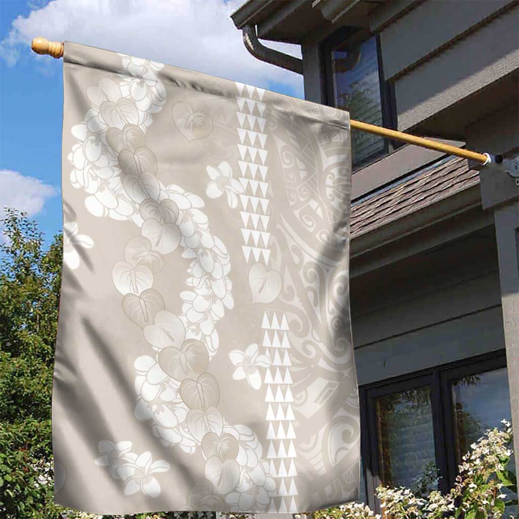 Suede Beige Hawaii Anthurium Plumeria Lei Garden Flag LT9 - Polynesian Pride