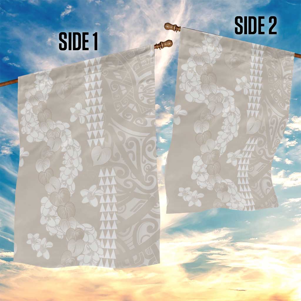 Suede Beige Hawaii Anthurium Plumeria Lei Garden Flag LT9 - Polynesian Pride