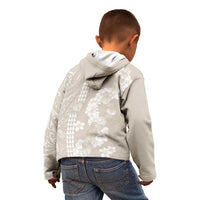 Suede Beige Hawaii Anthurium Plumeria Lei Kid Hoodie LT9 - Polynesian Pride