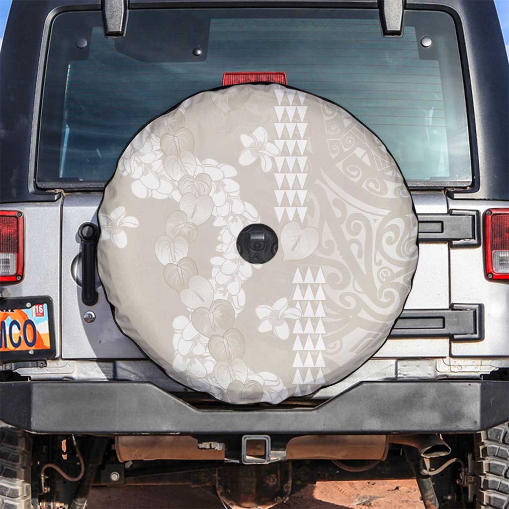 Suede Beige Hawaii Anthurium Plumeria Lei Spare Tire Cover LT9 Beige - Polynesian Pride