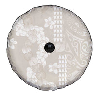 Suede Beige Hawaii Anthurium Plumeria Lei Spare Tire Cover LT9 - Polynesian Pride