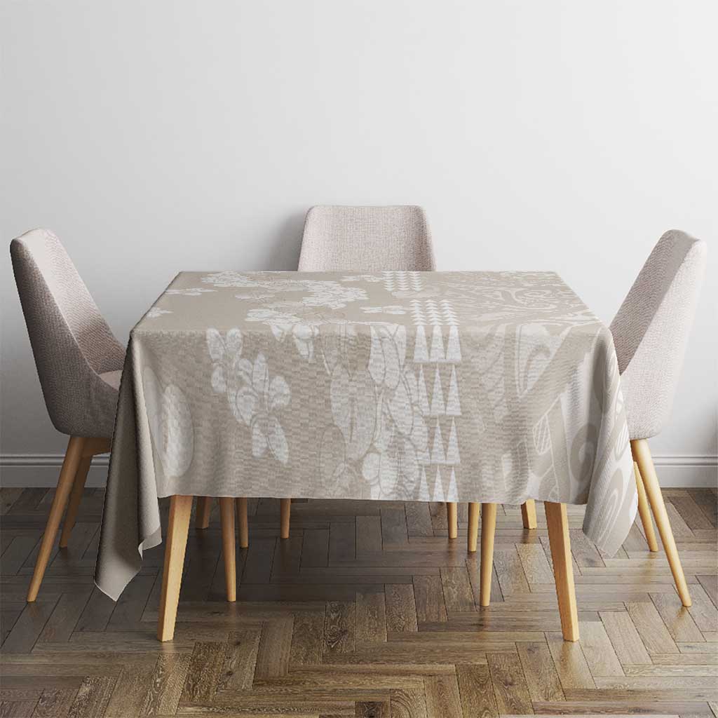 Suede Beige Hawaii Anthurium Plumeria Lei Tablecloth LT9 - Polynesian Pride