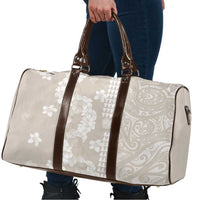 Suede Beige Hawaii Anthurium Plumeria Lei Travel Bag LT9 - Polynesian Pride
