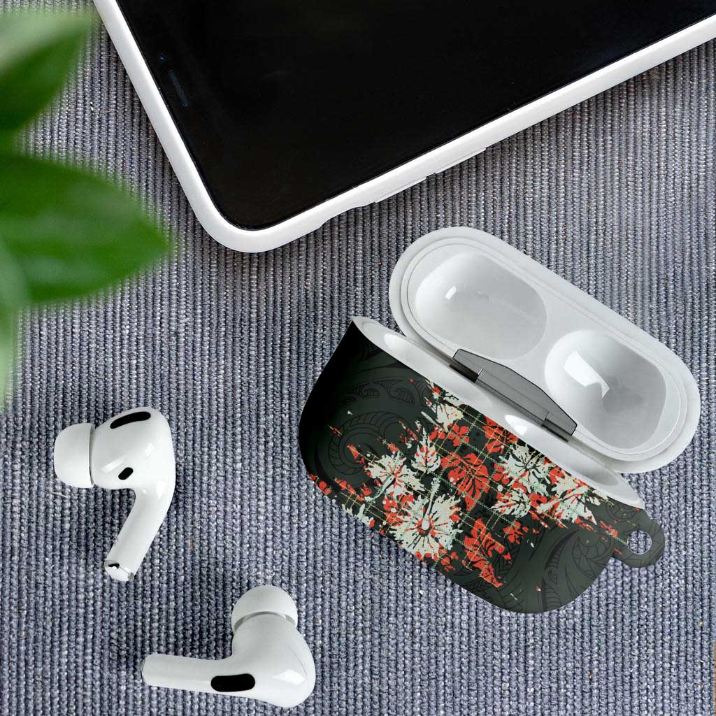 Hawaii Tartan With Hibiscus AirPods Case Polynesian Pattern Vintage LT9 - Polynesian Pride