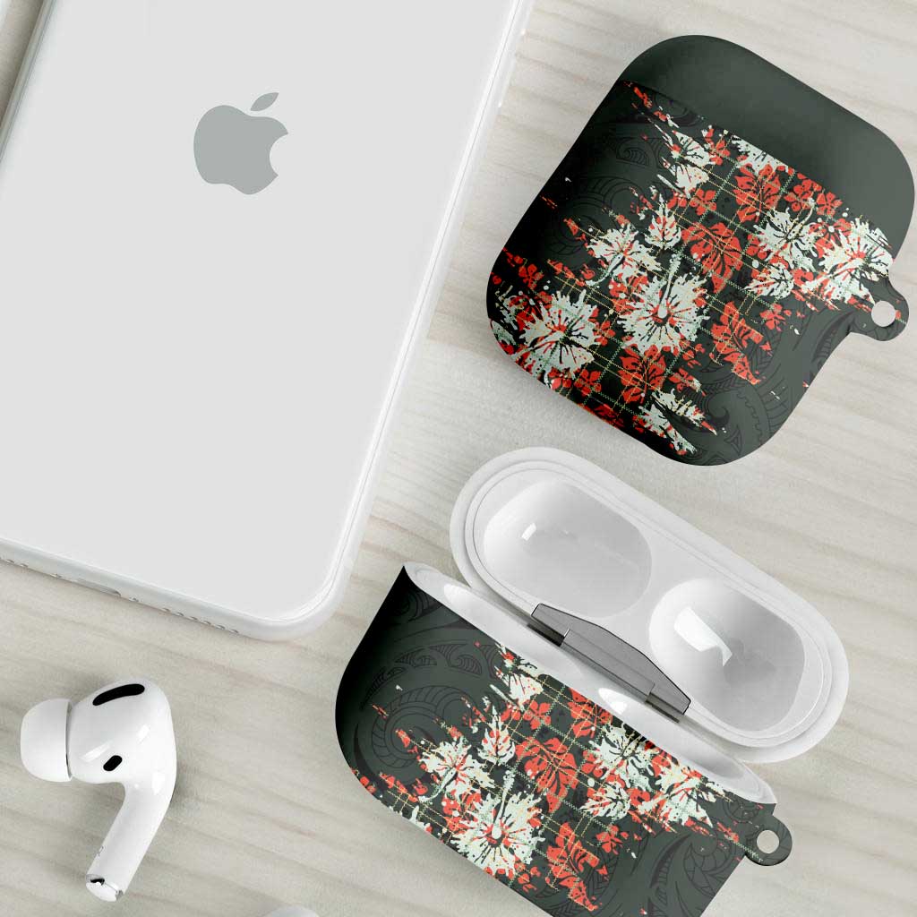 Hawaii Tartan With Hibiscus AirPods Case Polynesian Pattern Vintage LT9 - Polynesian Pride
