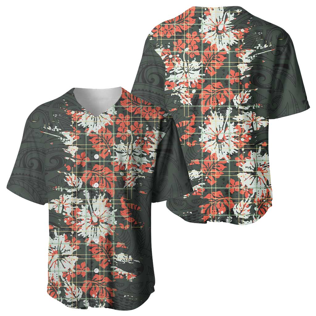 Hawaii Tartan With Hibiscus Baseball Jersey Polynesian Pattern Vintage LT9 - Polynesian Pride