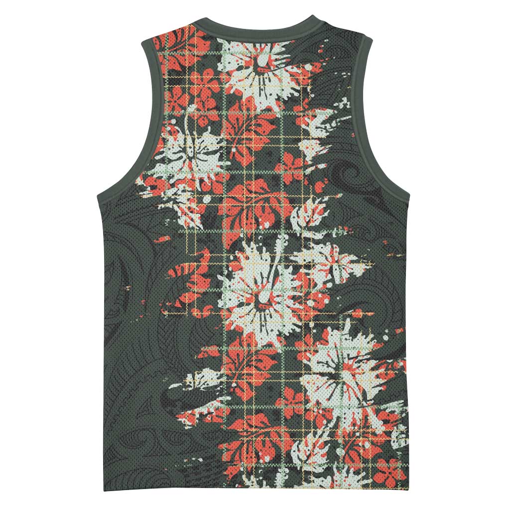 Hawaii Tartan With Hibiscus Basketball Jersey Polynesian Pattern Vintage LT9 - Polynesian Pride