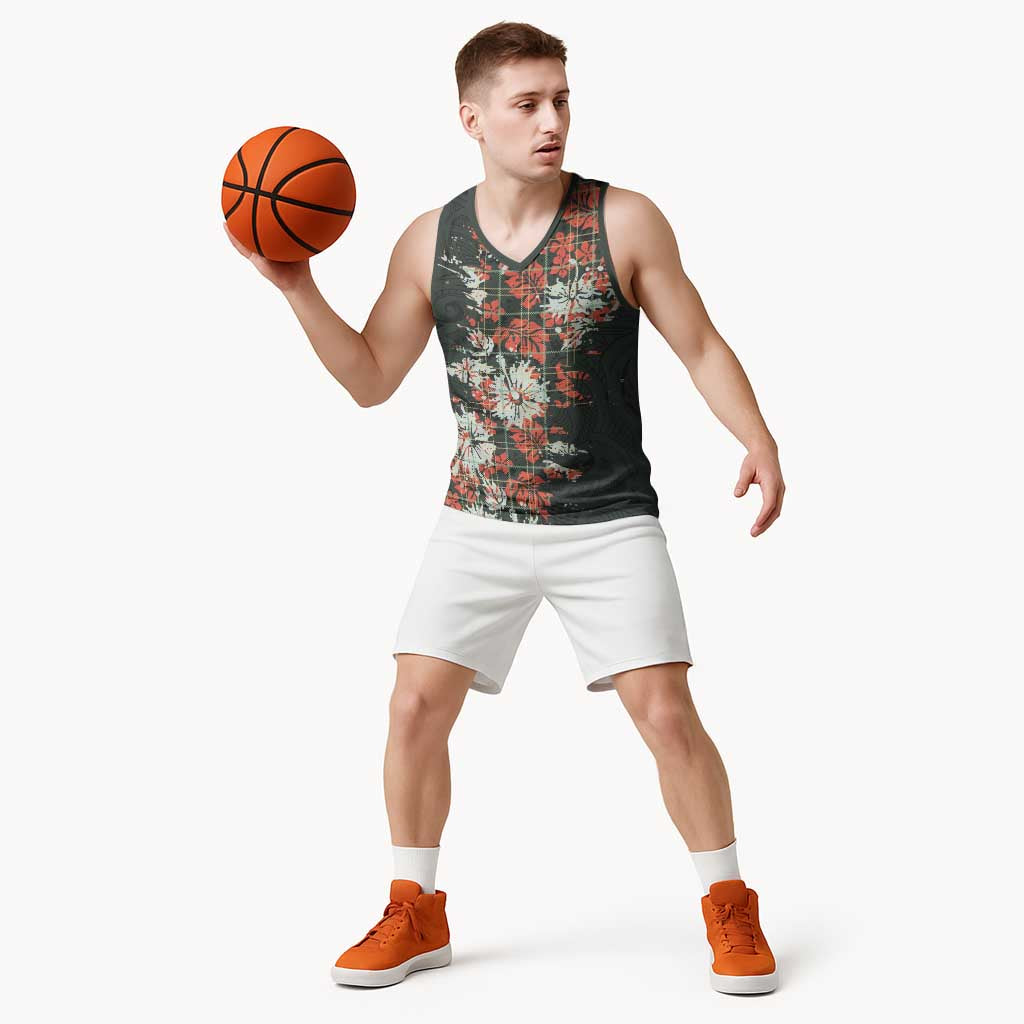 Hawaii Tartan With Hibiscus Basketball Jersey Polynesian Pattern Vintage LT9 - Polynesian Pride