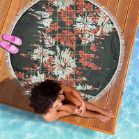 Hawaii Tartan With Hibiscus Beach Blanket Polynesian Pattern Vintage LT9 - Polynesian Pride