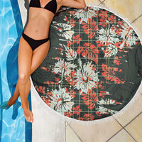 Hawaii Tartan With Hibiscus Beach Blanket Polynesian Pattern Vintage LT9 - Polynesian Pride