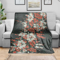 Hawaii Tartan With Hibiscus Blanket Polynesian Pattern Vintage LT9 - Polynesian Pride