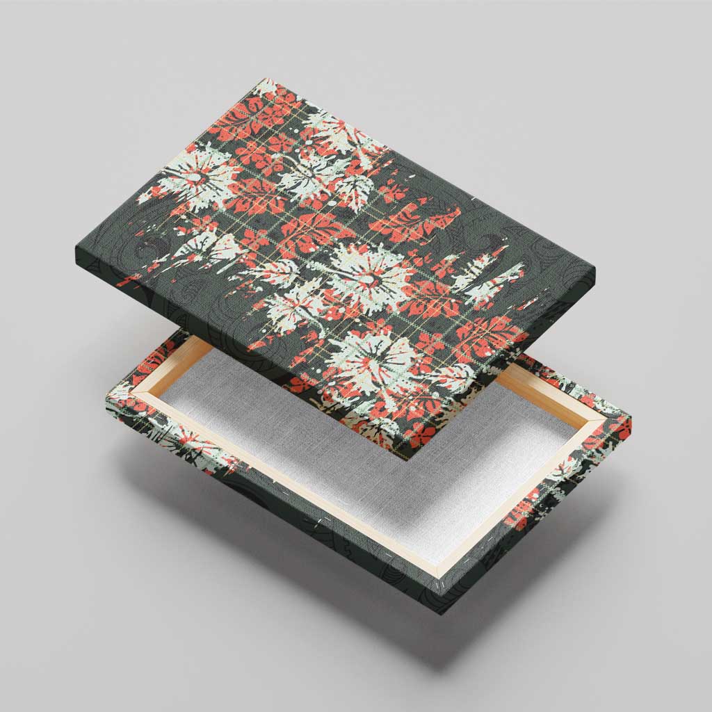 Hawaii Tartan With Hibiscus Canvas Wall Art Polynesian Pattern Vintage LT9 - Polynesian Pride