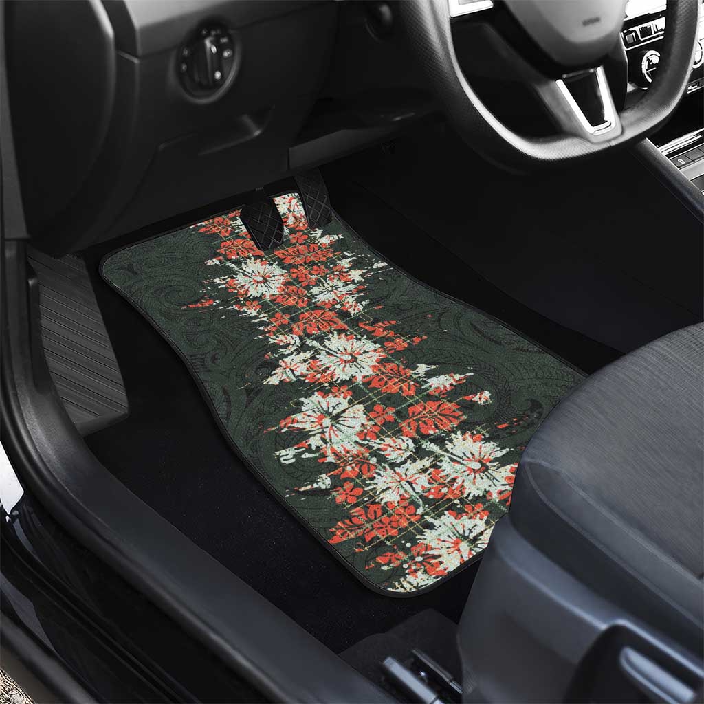 Hawaii Tartan With Hibiscus Car Mats Polynesian Pattern Vintage LT9 - Polynesian Pride