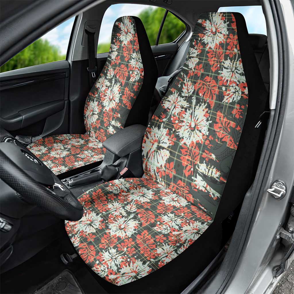 Hawaii Tartan With Hibiscus Car Seat Cover Polynesian Pattern Vintage LT9 - Polynesian Pride