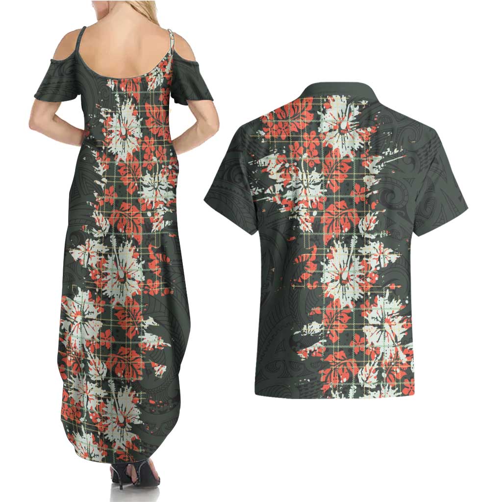 Hawaii Tartan With Hibiscus Couples Matching Summer Maxi Dress and Hawaiian Shirt Polynesian Pattern Vintage LT9 - Polynesian Pride