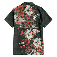 Hawaii Tartan With Hibiscus Family Matching Off The Shoulder Long Sleeve Dress and Hawaiian Shirt Polynesian Pattern Vintage