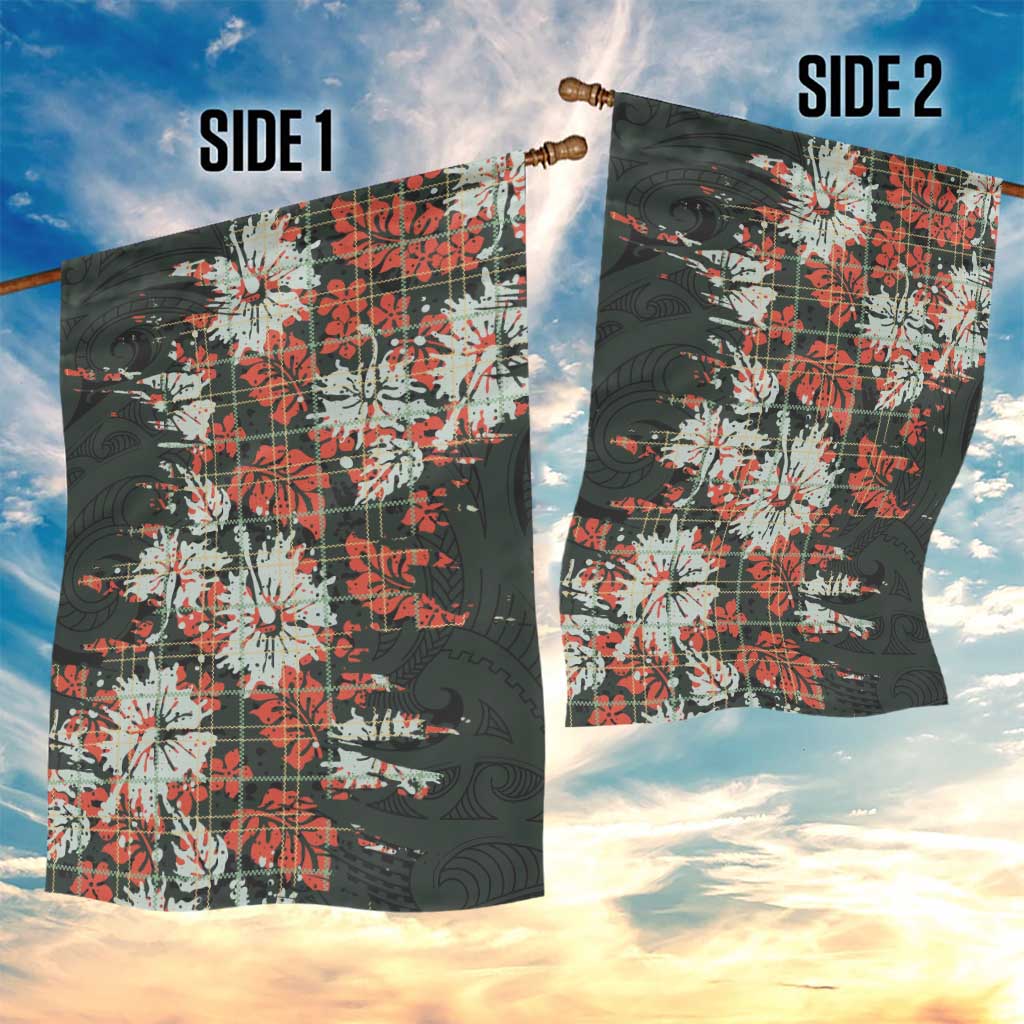 Hawaii Tartan With Hibiscus Garden Flag Polynesian Pattern Vintage