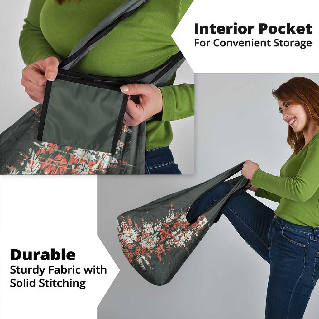 Hawaii Tartan With Hibiscus Grocery Bag Polynesian Pattern Vintage LT9 - Polynesian Pride