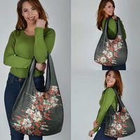 Hawaii Tartan With Hibiscus Grocery Bag Polynesian Pattern Vintage LT9 - Polynesian Pride