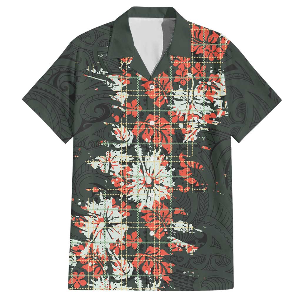 Hawaii Tartan With Hibiscus Hawaiian Shirt Polynesian Pattern Vintage