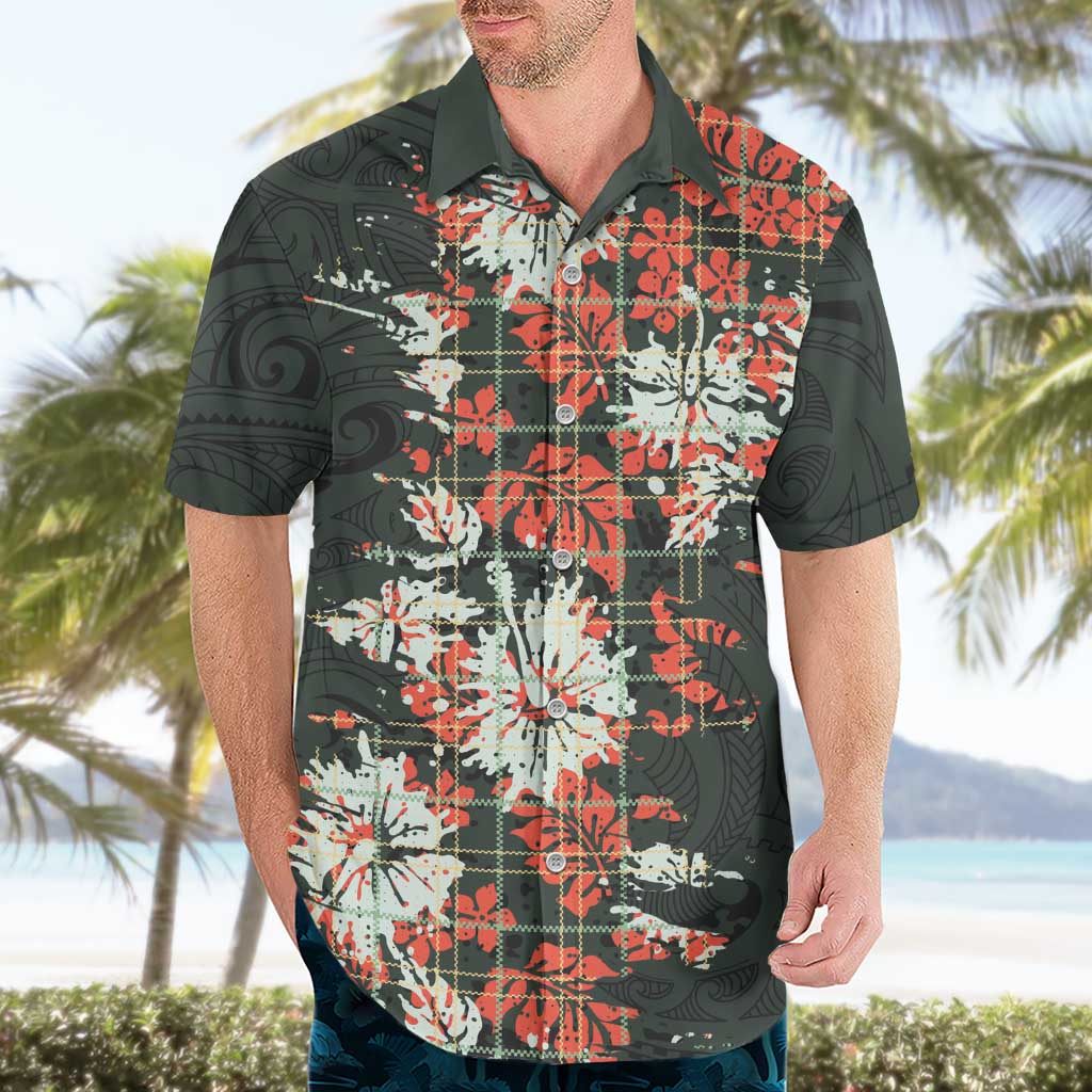 Hawaii Tartan With Hibiscus Hawaiian Shirt Polynesian Pattern Vintage
