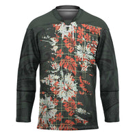 Hawaii Tartan With Hibiscus Hockey Jersey Polynesian Pattern Vintage