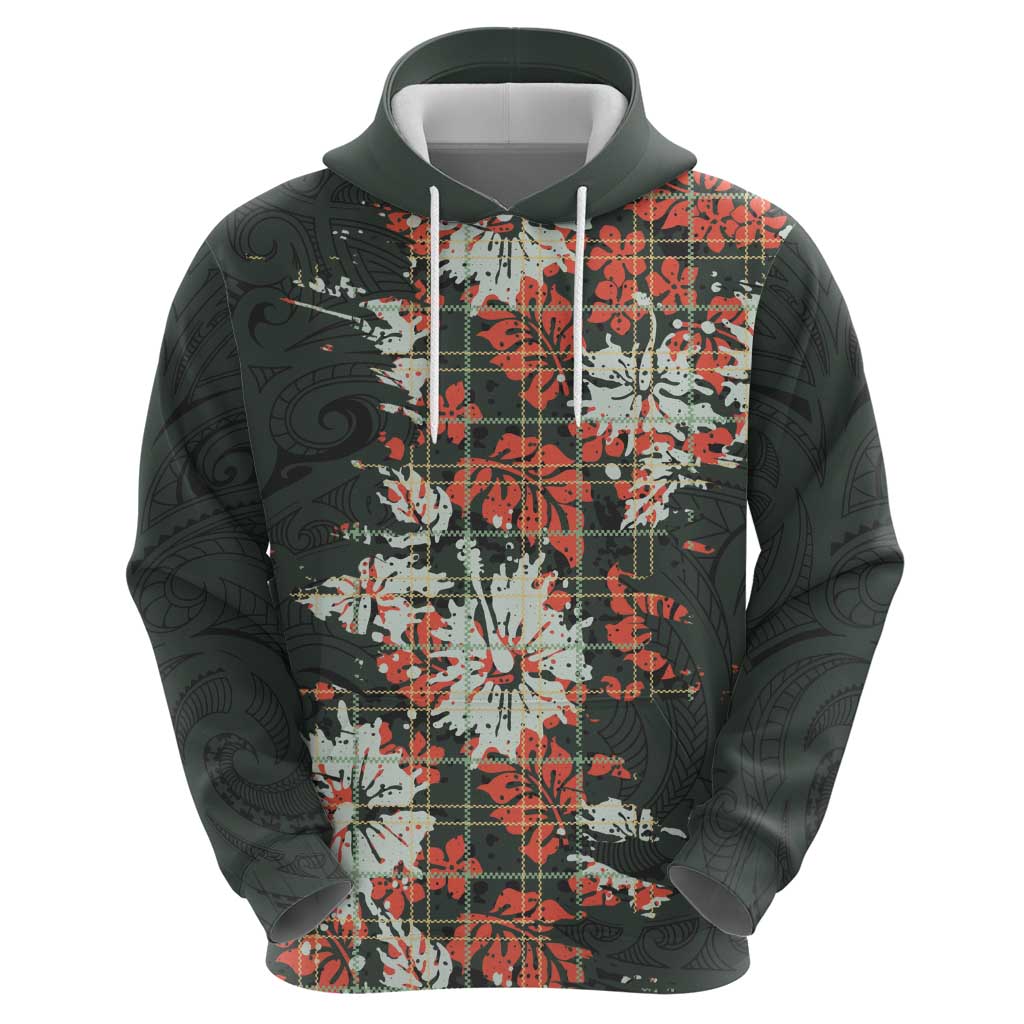 Hawaii Tartan With Hibiscus Hoodie Polynesian Pattern Vintage LT9 - Polynesian Pride