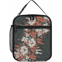 Hawaii Tartan With Hibiscus Lunch Bag Polynesian Pattern Vintage LT9 10.2 × 8.3 × 4.3 inch Blue - Polynesian Pride