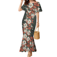 Hawaii Tartan With Hibiscus Mermaid Dress Polynesian Pattern Vintage LT9 Women Dark Green - Polynesian Pride