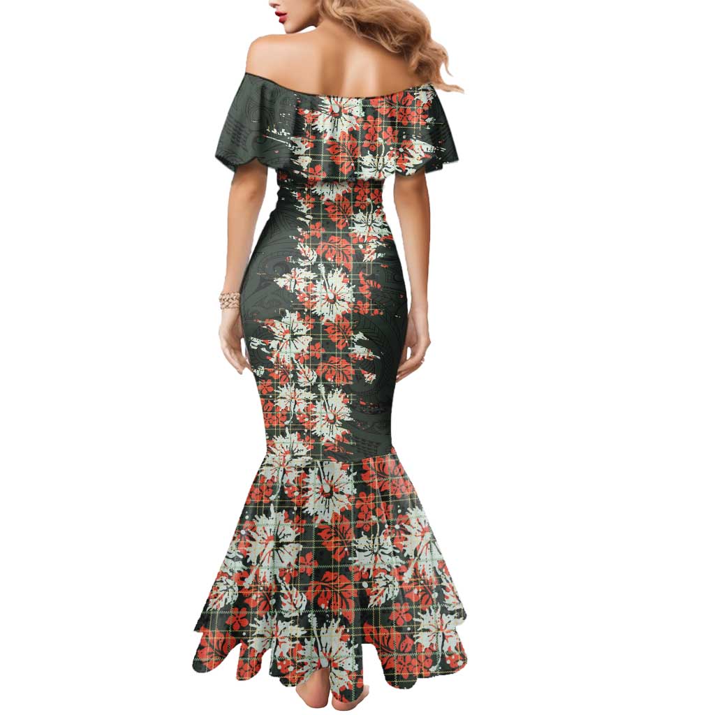 Hawaii Tartan With Hibiscus Mermaid Dress Polynesian Pattern Vintage LT9 - Polynesian Pride