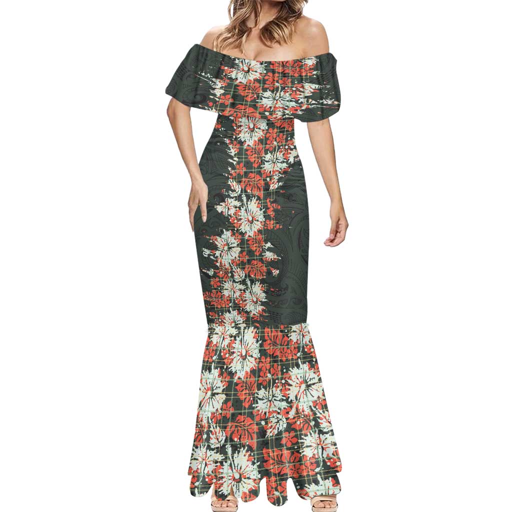 Hawaii Tartan With Hibiscus Mermaid Dress Polynesian Pattern Vintage LT9 - Polynesian Pride