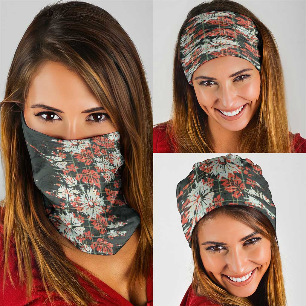 Hawaii Tartan With Hibiscus Neck Gaiter Polynesian Pattern Vintage LT9 - Polynesian Pride