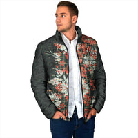 Hawaii Tartan With Hibiscus Padded Jacket Polynesian Pattern Vintage LT9 - Polynesian Pride