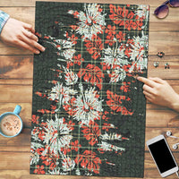 Hawaii Tartan With Hibiscus Puzzle Polynesian Pattern Vintage LT9 Dark Green - Polynesian Pride