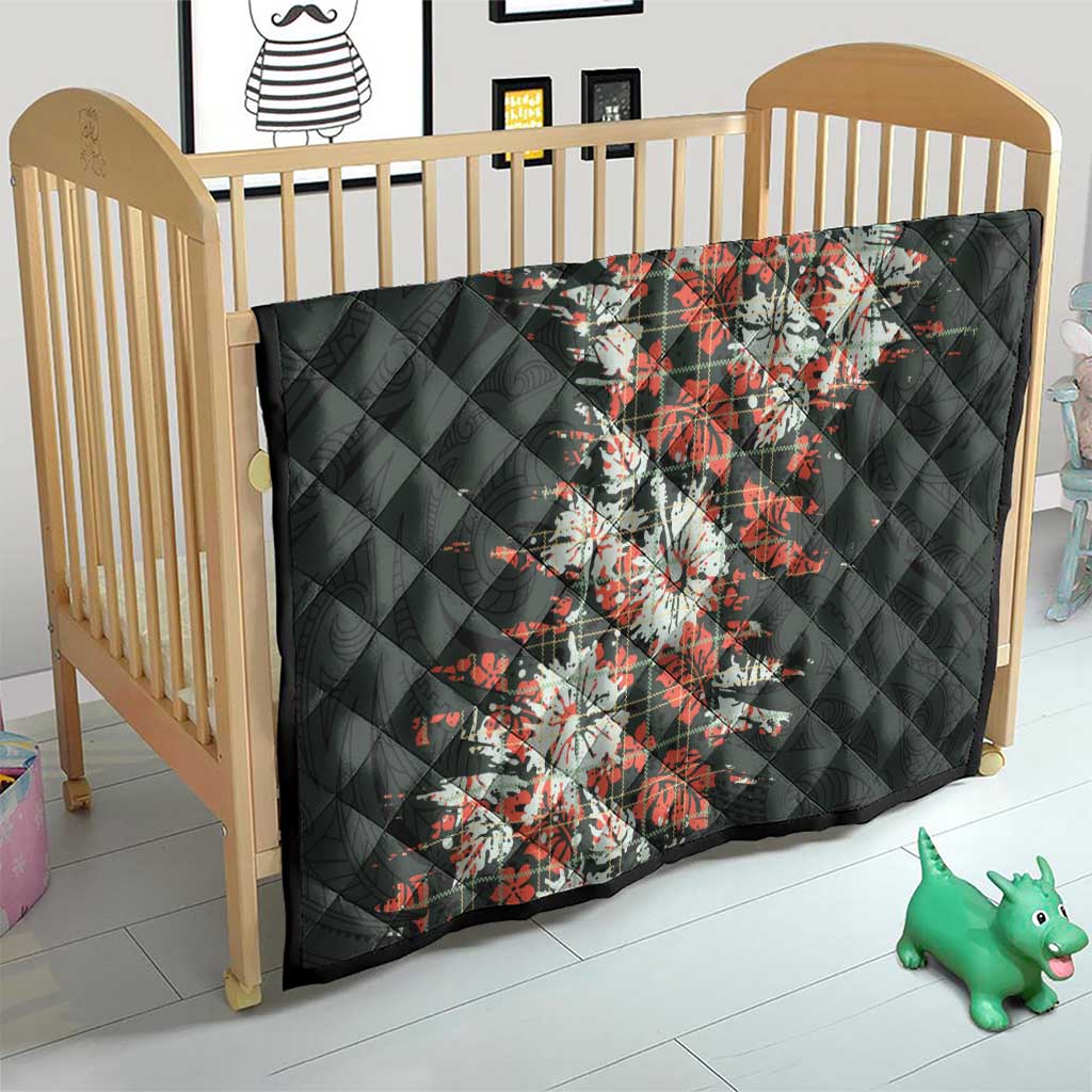Hawaii Tartan With Hibiscus Quilt Polynesian Pattern Vintage LT9 - Polynesian Pride