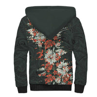 Hawaii Tartan With Hibiscus Sherpa Hoodie Polynesian Pattern Vintage LT9 - Polynesian Pride