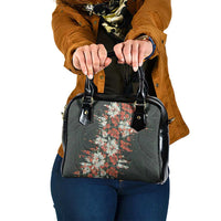 Hawaii Tartan With Hibiscus Shoulder Handbag Polynesian Pattern Vintage LT9 One Size Dark Green - Polynesian Pride
