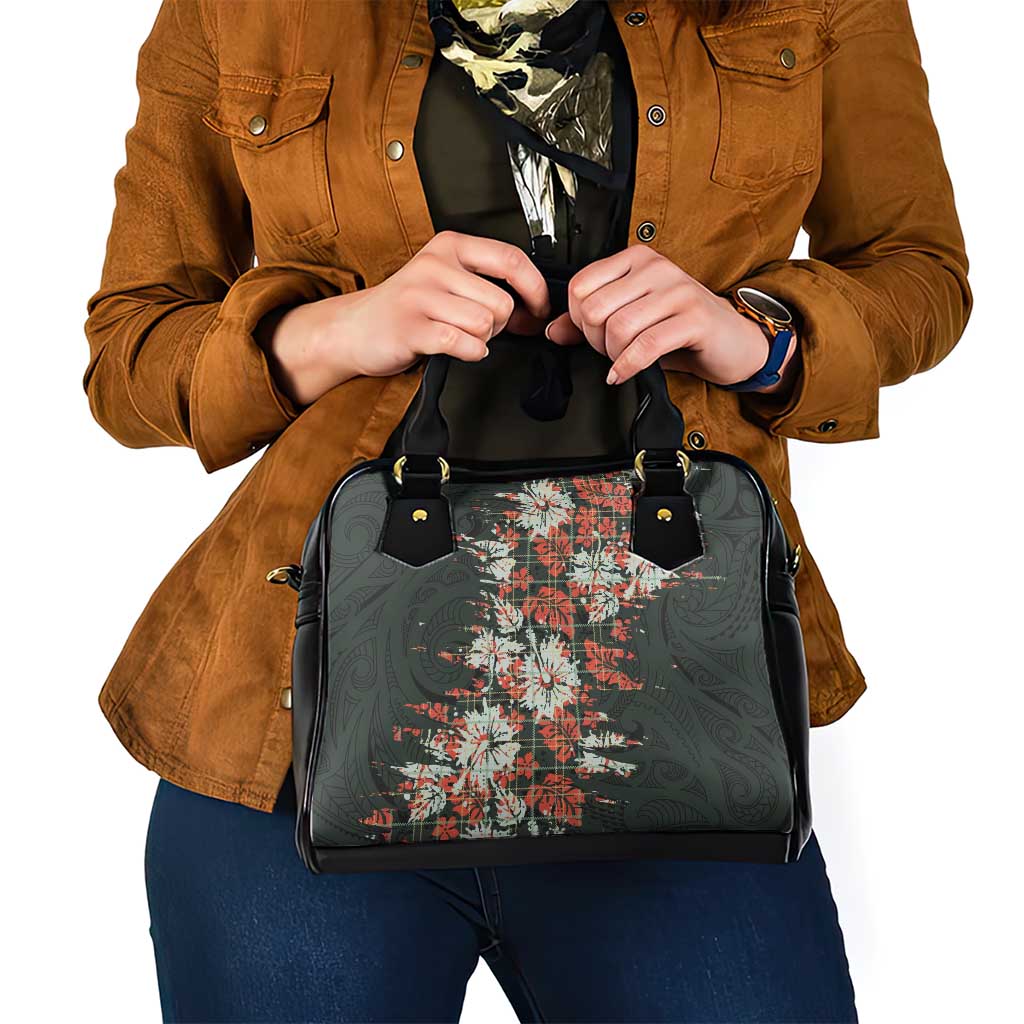 Hawaii Tartan With Hibiscus Shoulder Handbag Polynesian Pattern Vintage LT9 - Polynesian Pride