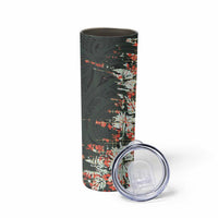 Hawaii Tartan With Hibiscus Skinny Tumbler Polynesian Pattern Vintage LT9 - Polynesian Pride