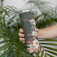 Hawaii Tartan With Hibiscus Skinny Tumbler Polynesian Pattern Vintage LT9 - Polynesian Pride