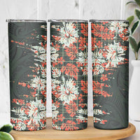 Hawaii Tartan With Hibiscus Skinny Tumbler Polynesian Pattern Vintage LT9 - Polynesian Pride