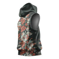 Hawaii Tartan With Hibiscus Sleeveless Hoodie Polynesian Pattern Vintage LT9 - Polynesian Pride