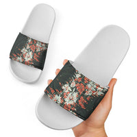 Hawaii Tartan With Hibiscus Slide Sandals Polynesian Pattern Vintage LT9 - Polynesian Pride
