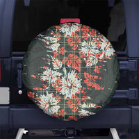 Hawaii Tartan With Hibiscus Spare Tire Cover Polynesian Pattern Vintage