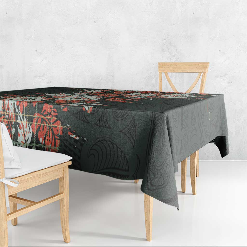 Hawaii Tartan With Hibiscus Tablecloth Polynesian Pattern Vintage LT9 - Polynesian Pride