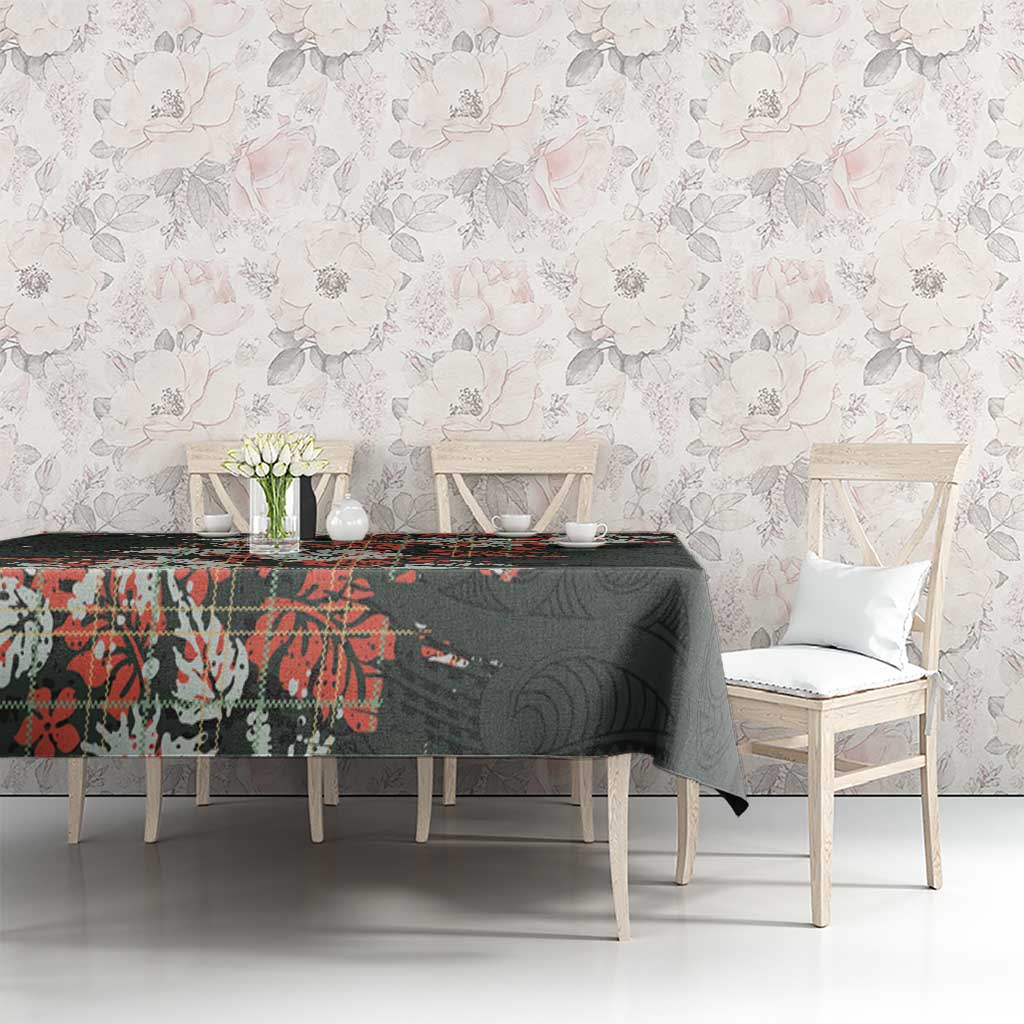 Hawaii Tartan With Hibiscus Tablecloth Polynesian Pattern Vintage LT9 - Polynesian Pride