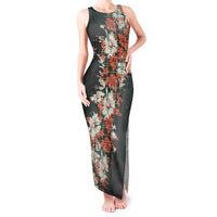 Hawaii Tartan With Hibiscus Tank Maxi Dress Polynesian Pattern Vintage LT9 Women Dark Green - Polynesian Pride