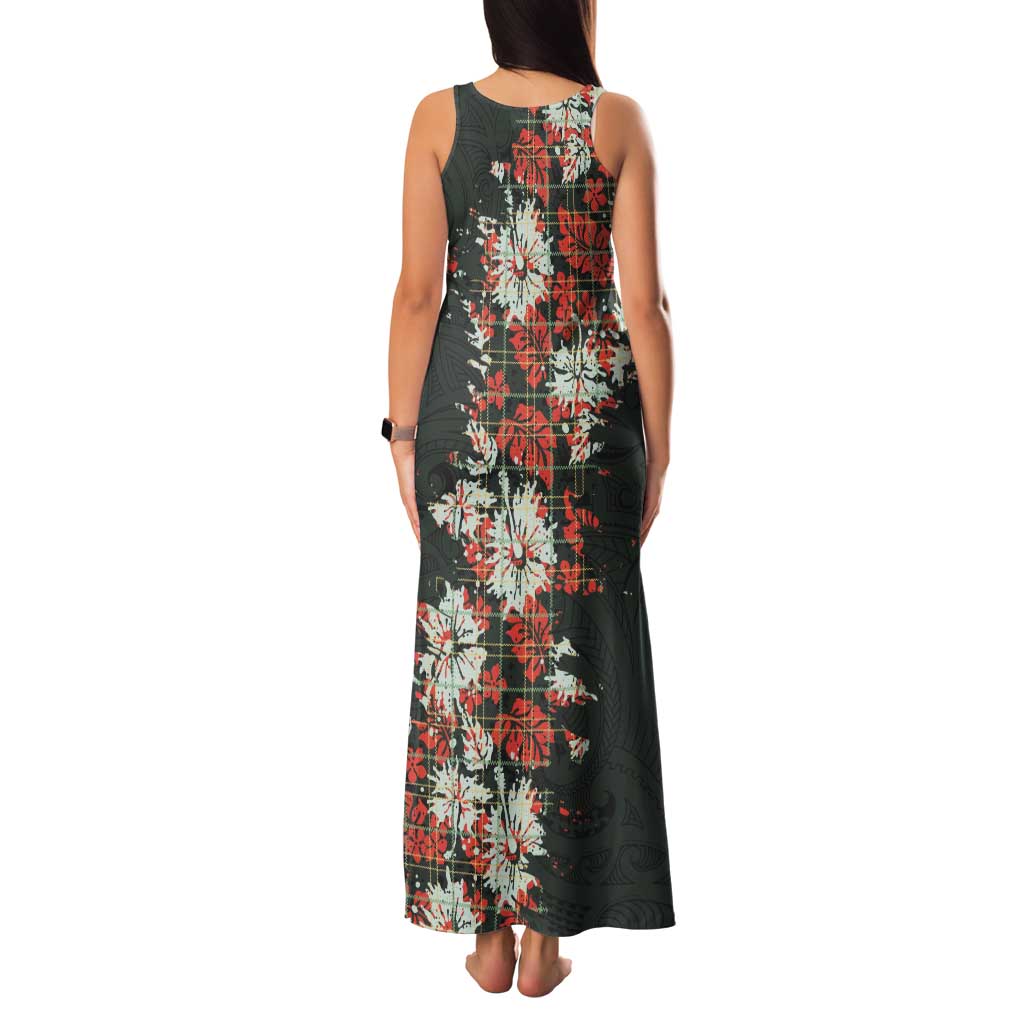 Hawaii Tartan With Hibiscus Tank Maxi Dress Polynesian Pattern Vintage LT9 - Polynesian Pride