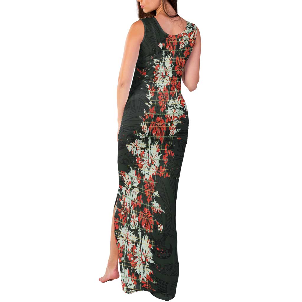 Hawaii Tartan With Hibiscus Tank Maxi Dress Polynesian Pattern Vintage LT9 - Polynesian Pride