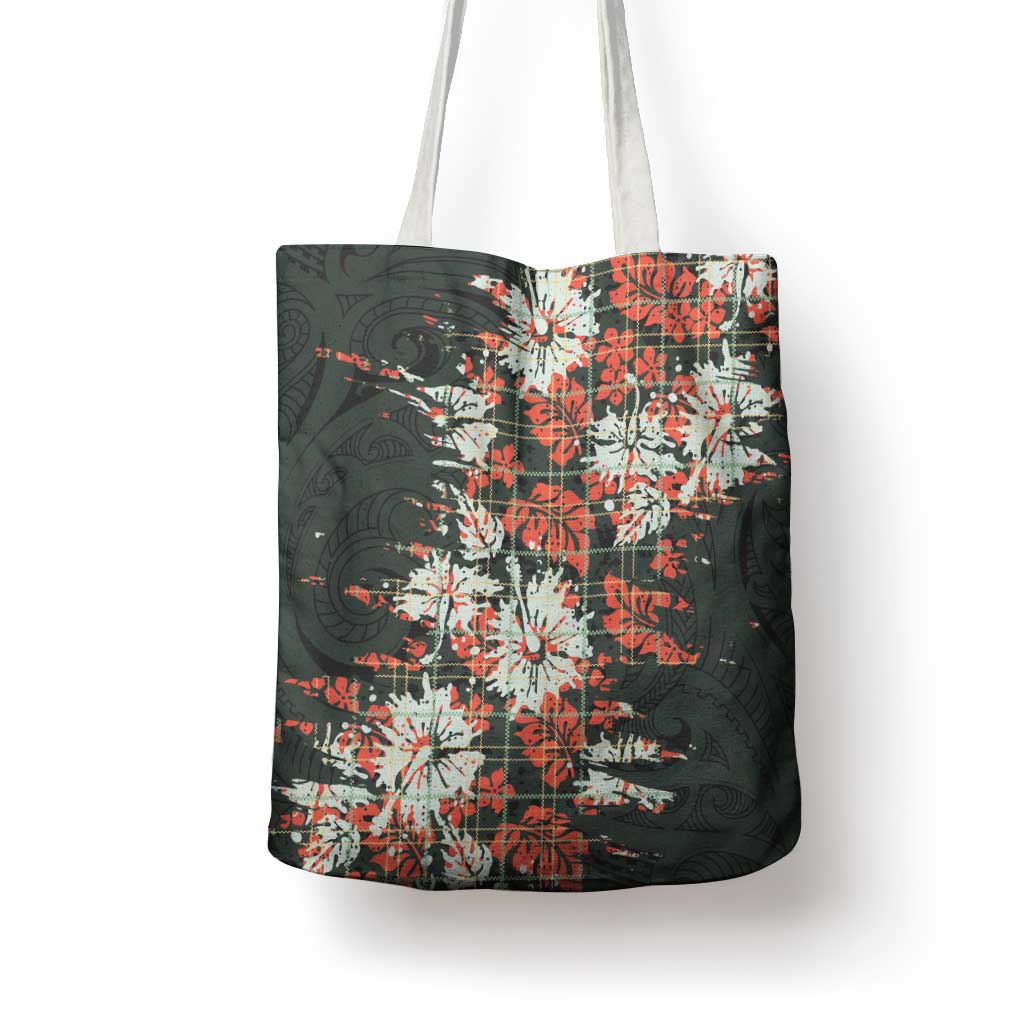 Hawaii Tartan With Hibiscus Tote Bag Polynesian Pattern Vintage LT9 - Polynesian Pride